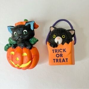 Vintage Gibson Greetings Halloween Black Cat Pins (2)